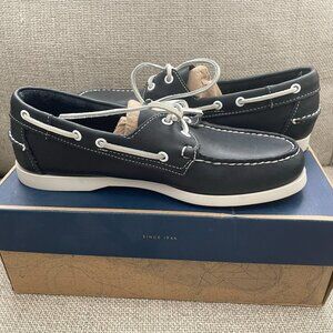NEW Sebago Docksides Mens Leather Boat Shoes Navy 8.5